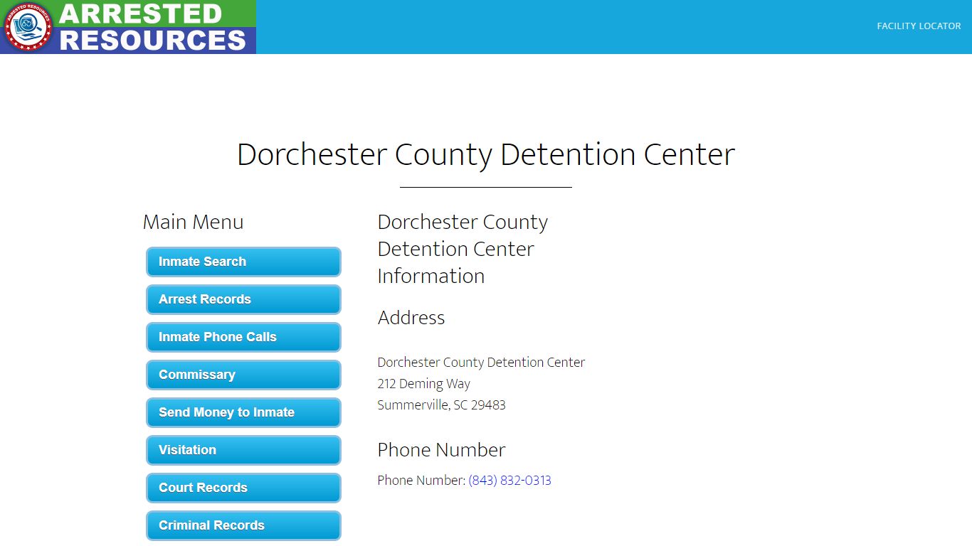 Dorchester County Detention Center - Inmate Search - Summerville, SC